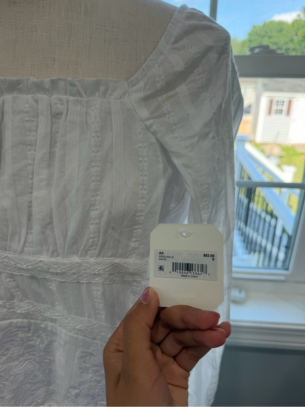 Altar'd State White Embroidered Square-Neck Peasant Dress - Picture 3 of 3